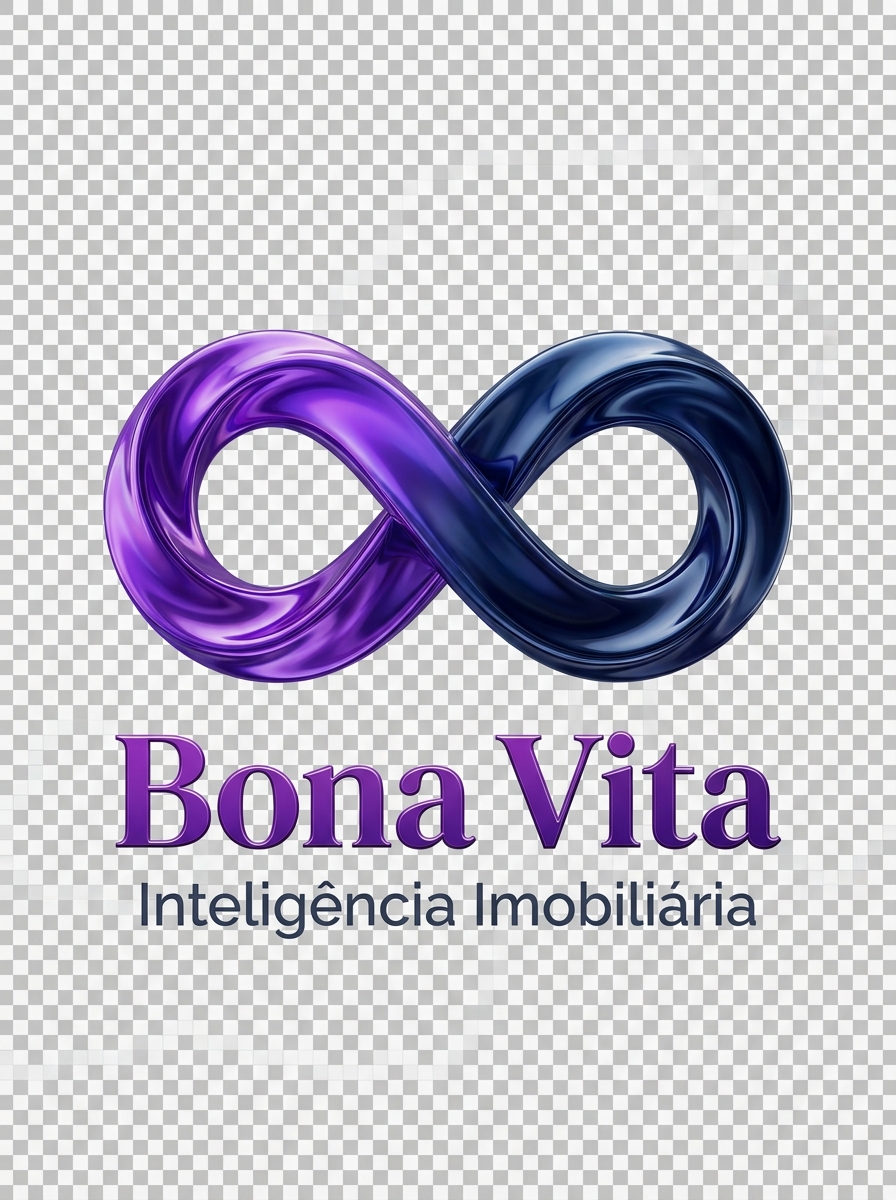 Símbolo da Bona Vita: fita de Möbius tridimensional em roxo e índigo